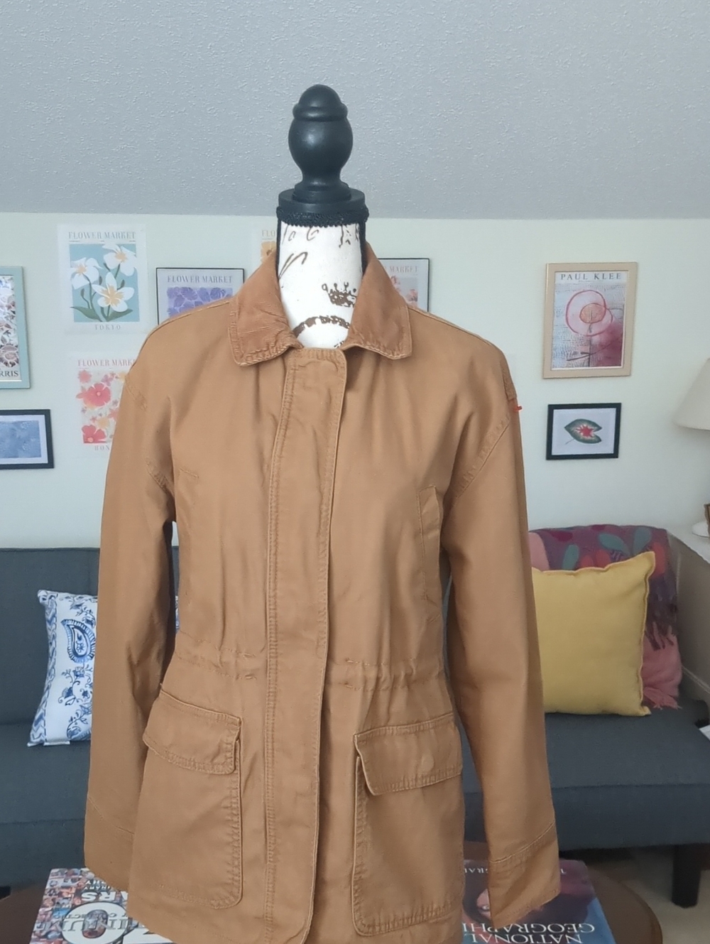 Universal Thread Women's Caramel Utility/ Barn Jacket With Corduroy Collar